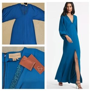 Sachin + Babi Blue Long Sleeve Maxi Dress
